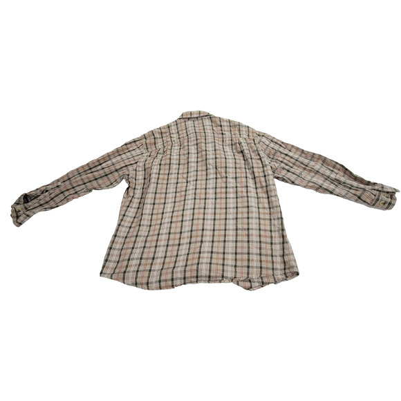 Woolrich Shirt Mens Size Large Beige Flannel Gorpcore Hiking Grunge Job Y2k Gorp - Picture 2 of 16